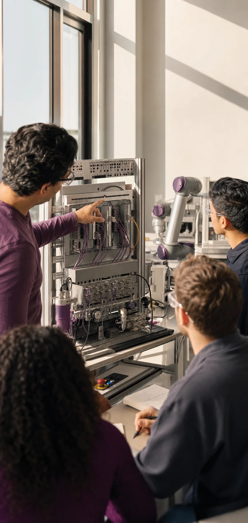Capacitación práctica en un tablero de automatización